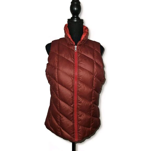 Patagonia Nano Air Puff Goose Down Reversible Women’s Vest Sz M Red - Picture 7 of 13